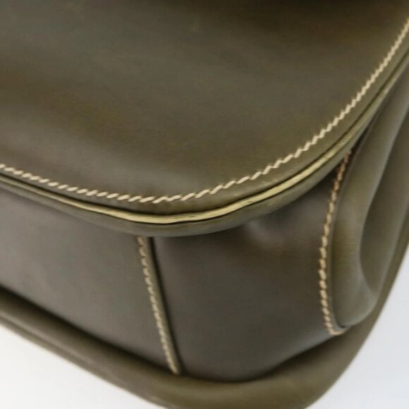 GUCCI Bamboo Hand Bag Leather Khaki Gold Auth ep11339 - Picture 4 of 16